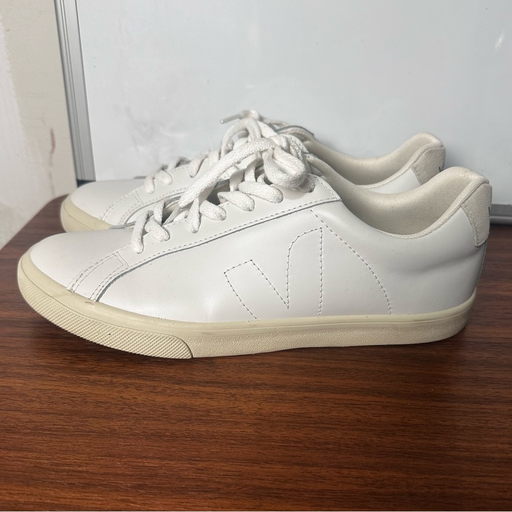 Veja Off-White Leather Sneakers